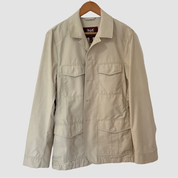 Hickey Freeman Tan Button Down Utility Jacket S ($795)